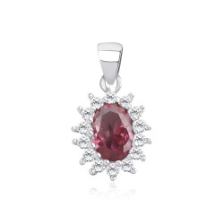 Pandantiv argint cu piatra rosie DiAmanti Z1102CR_RU-DIA (Argint 925‰ 1,2 g.)